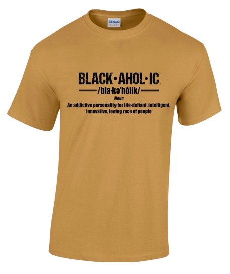 BLACKAHOLIC DEFINITION TEE OLD GOLD (BLK)