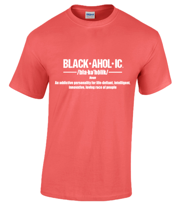 BLACKAHOLIC DEFINITION TEE CORAL (WHT)