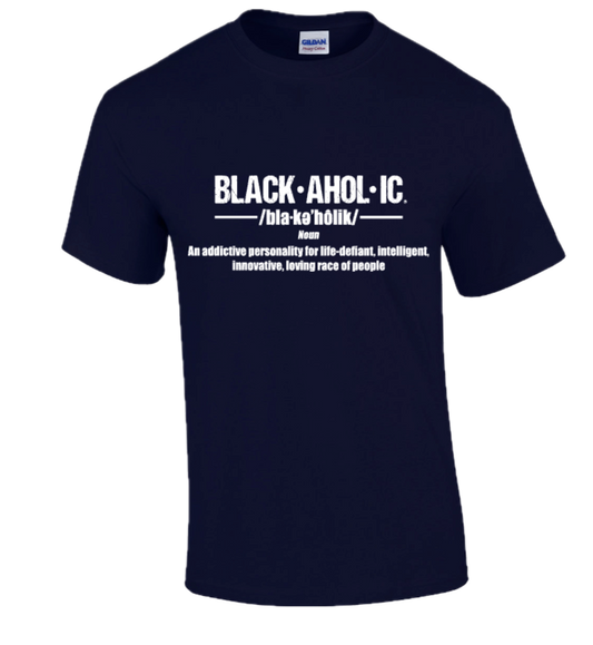 BLACKAHOLIC DEFINITION TEE NAVY (WHT)