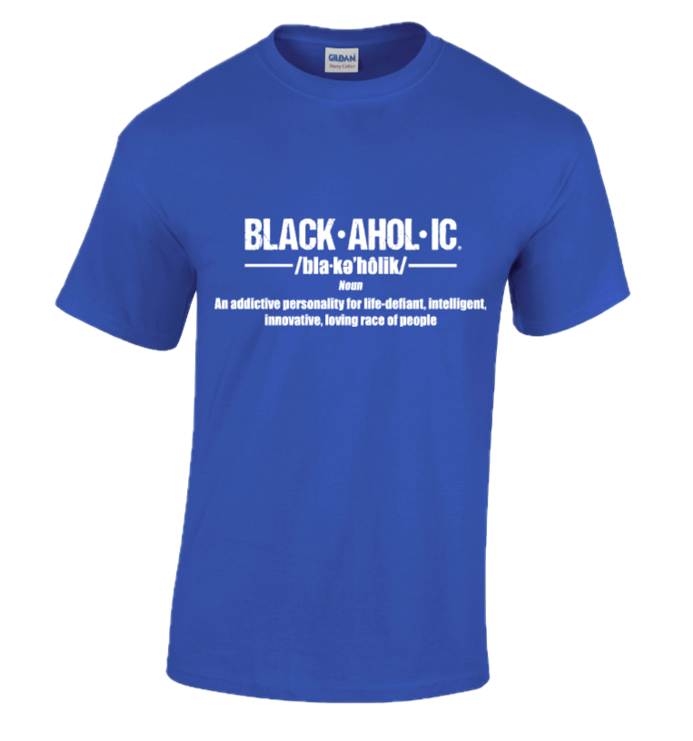 BLACKAHOLIC DEFINITION TEE NEON BLUE (WHT)