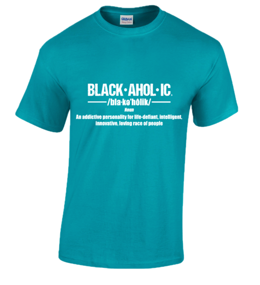 BLACKAHOLIC DEFINITION TEE TROPICAL BLUE (WHT)