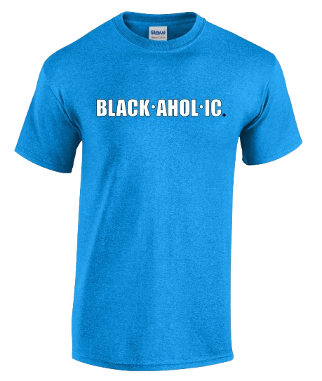 Blackaholic T-Shirt Adult Heather Sapphire (WHT)